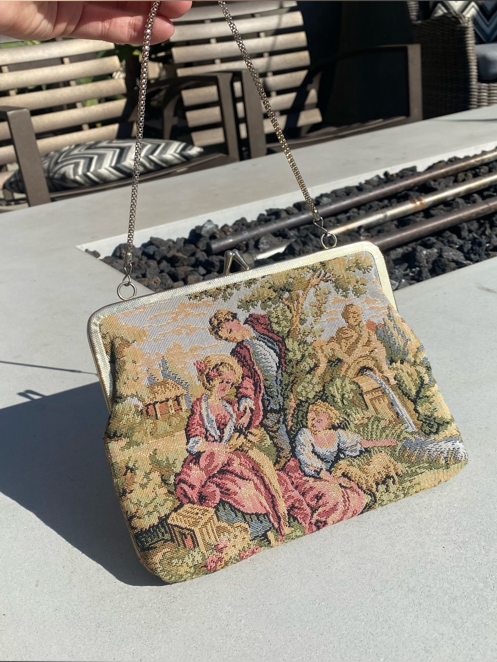 Vintage Tapestry Purse Clutch